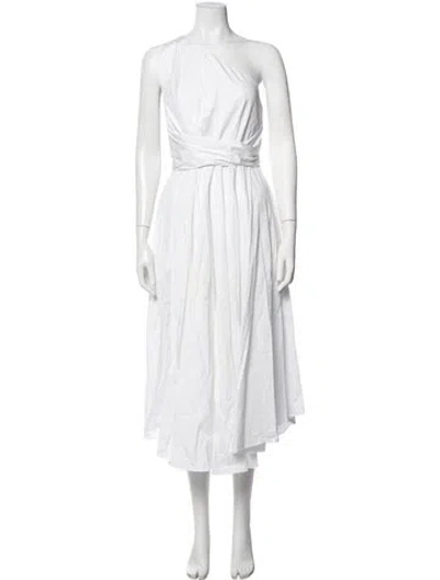Pre-owned Tibi One-shoulder Midi Length Dress In Neutrals