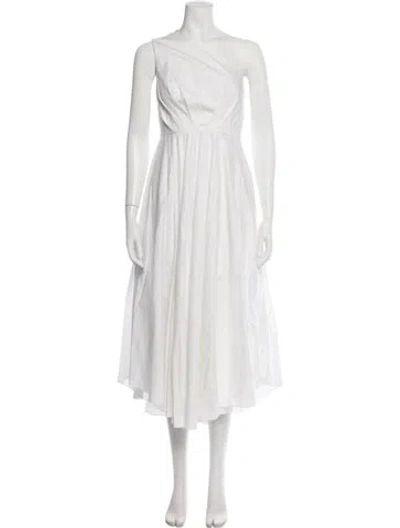 Pre-owned Tibi One-shoulder Midi Length Dress In White