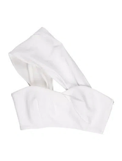 Pre-owned Tibi One-shoulder Sleeveless Crop Top W/ Tags In White