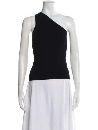 Pre-owned Tibi One-shoulder Sleeveless Top In Black