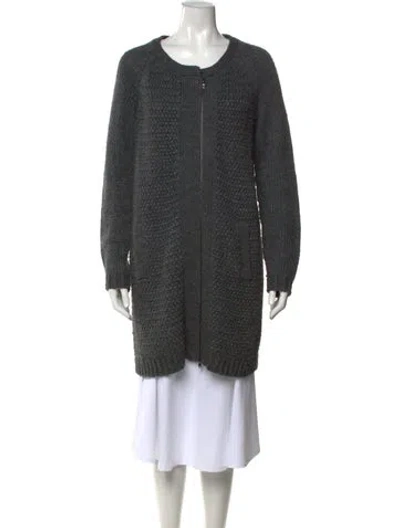 Pre-owned Tibi Open Front Sweater In Gray