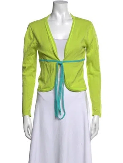 Pre-owned Tibi Open Front Sweater In Green