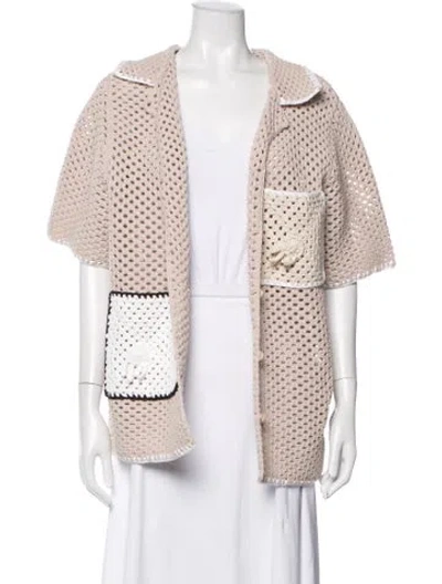 Pre-owned Tibi Open Front Sweater In Neutrals