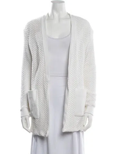 Pre-owned Tibi Open Front Sweater In White