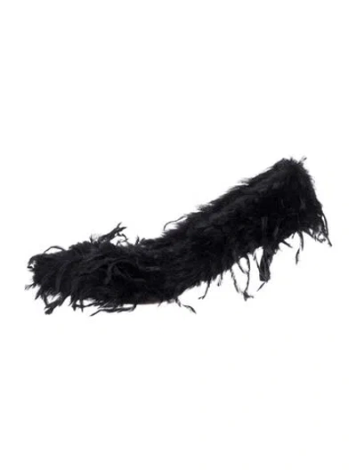 Pre-owned Tibi Ostrich Feather Pumps In Black