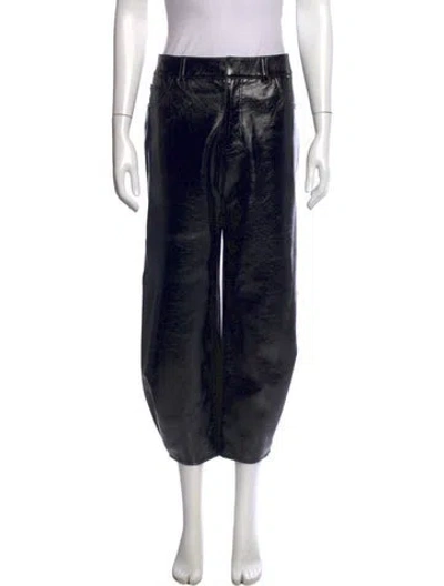 Pre-owned Tibi Ostrich Feather Wide Leg Pants In Black