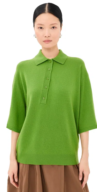 Tibi Oversized Easy Tee Polo Avocado In Green