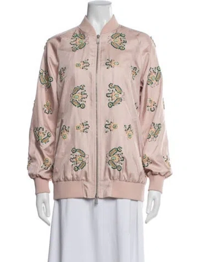 Pre-owned Tibi Paisley Print Bomber Jacket In Pink