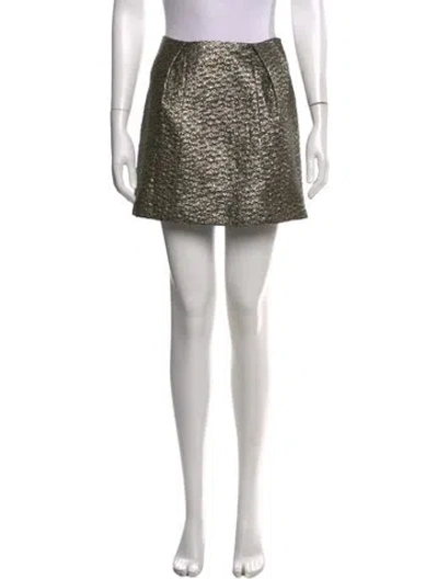 Pre-owned Tibi Paisley Print Mini Skirt In Gold/metallic