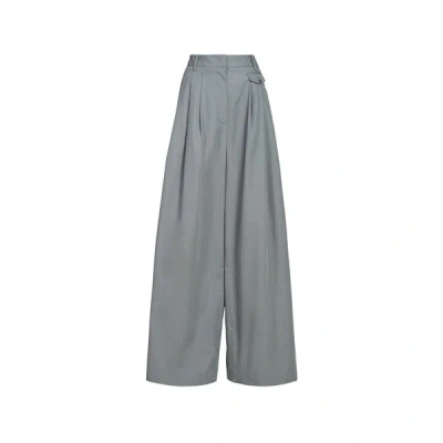 Tibi Pantalon Large À Fronces In Gray
