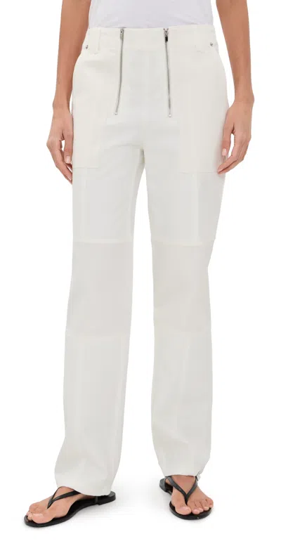 Tibi Patchwork Twill Cargo Fischer Jeans White
