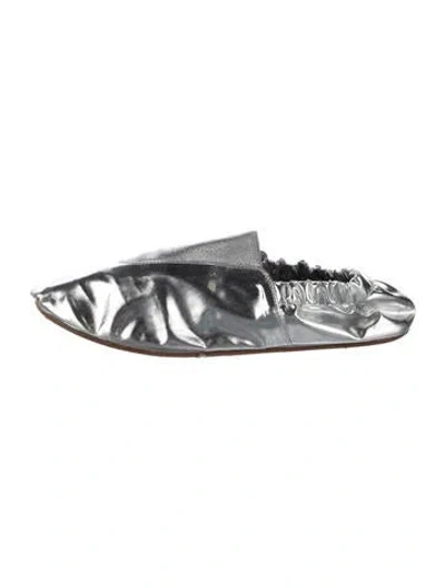 Pre-owned Tibi Patent Leather Ballet Flats In Metallic/silver