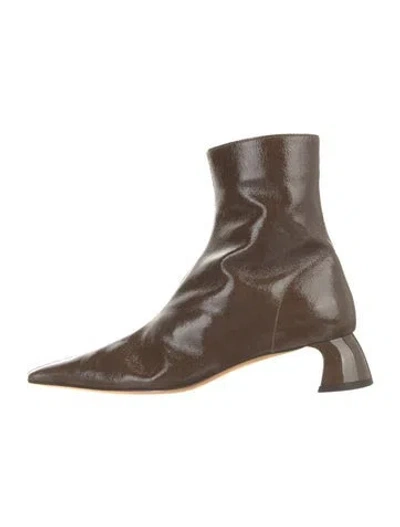 Pre-owned Tibi Patent Leather Boots In Brown