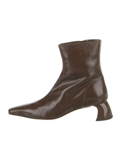 Pre-owned Tibi Patent Leather Boots In Brown