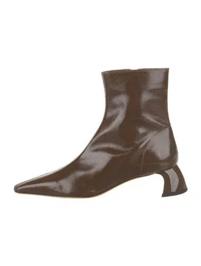 Pre-owned Tibi Patent Leather Boots In Brown