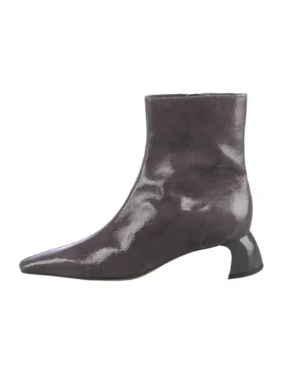 Pre-owned Tibi Patent Leather Boots In Gray