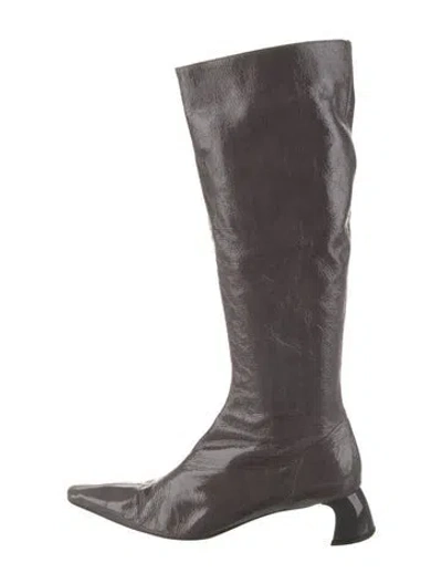 Pre-owned Tibi Patent Leather Boots In Gray