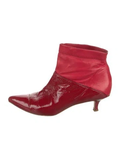 Pre-owned Tibi Patent Leather Boots In Red