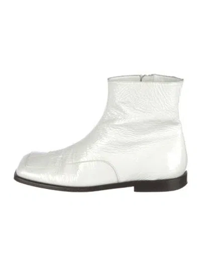 Pre-owned Tibi Patent Leather Boots In White