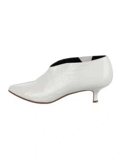 Pre-owned Tibi Patent Leather Boots In White