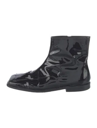 Pre-owned Tibi Patent Leather Chelsea Boots In Black