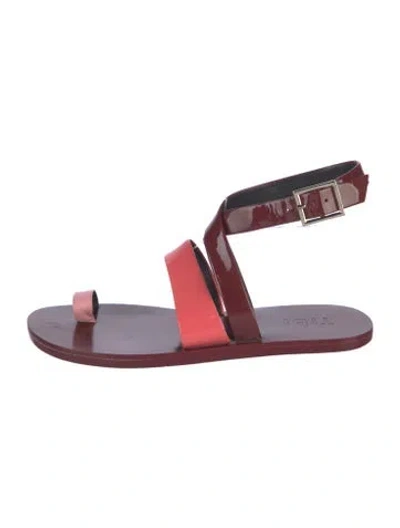 Pre-owned Tibi Patent Leather Gladiator Sandals In Red