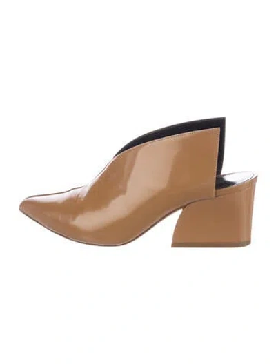 Pre-owned Tibi Patent Leather Mules In Neutrals