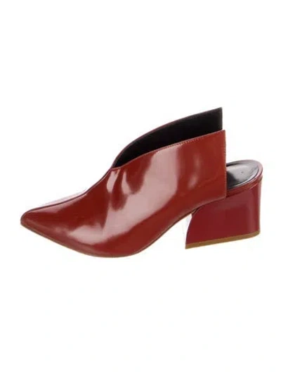 Pre-owned Tibi Patent Leather Mules In Red