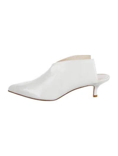 Pre-owned Tibi Patent Leather Mules In White