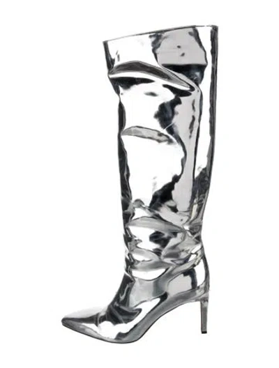 Pre-owned Tibi Patent Leather Rain Boots In Silver