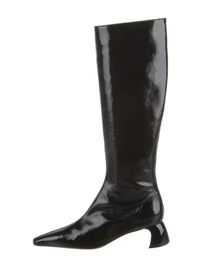Pre-owned Tibi Patent Leather Riding Boots W/ Tags In Black