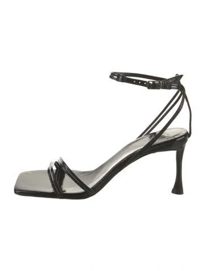 Pre-owned Tibi Patent Leather Sandals In Black