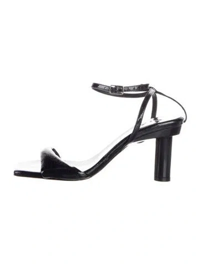 Pre-owned Tibi Patent Leather Sandals In Black