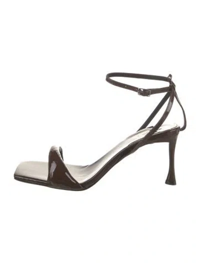 Pre-owned Tibi Patent Leather Sandals In Brown