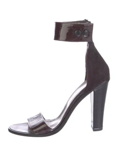 Pre-owned Tibi Patent Leather Sandals In Brown