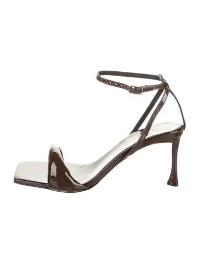 Pre-owned Tibi Patent Leather Sandals In Brown