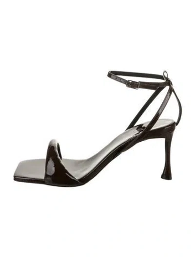 Pre-owned Tibi Patent Leather Sandals In Brown