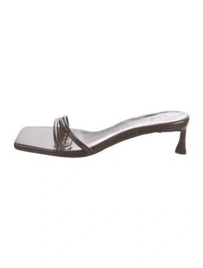 Pre-owned Tibi Patent Leather Sandals In Brown