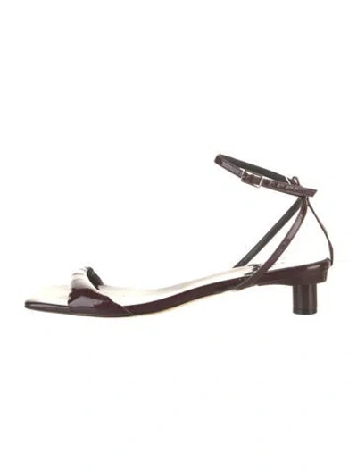 Pre-owned Tibi Patent Leather Sandals In Burgundy