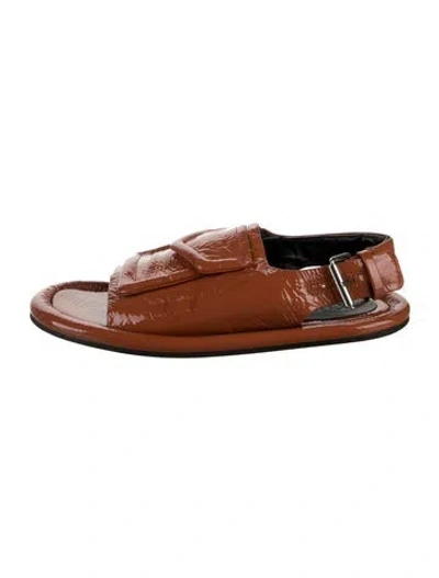 Pre-owned Tibi Patent Leather Sandals In Orange