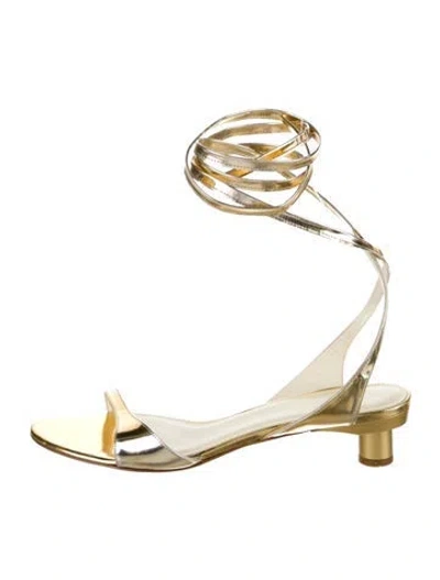 Pre-owned Tibi Patent Leather Sandals In White