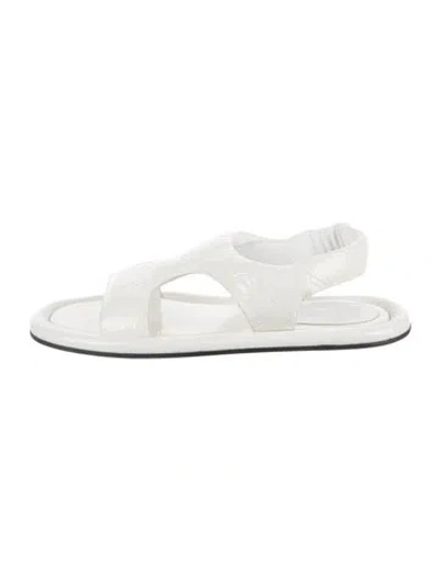 Pre-owned Tibi Patent Leather Sandals In White