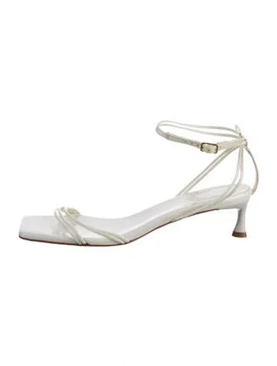 Pre-owned Tibi Patent Leather Sandals In White