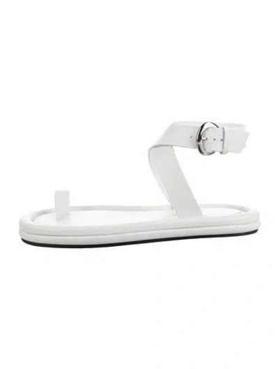 Pre-owned Tibi Patent Leather Sandals In White