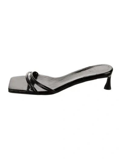 Pre-owned Tibi Patent Leather Slides In Black