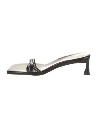 Pre-owned Tibi Patent Leather Slides In Black