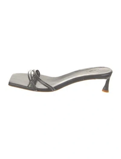 Pre-owned Tibi Patent Leather Slides In Gray