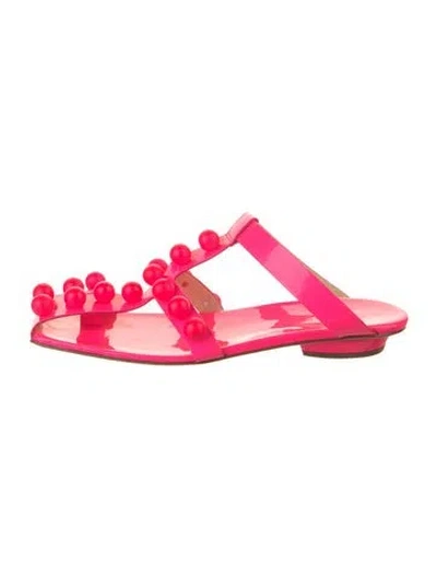 Pre-owned Tibi Patent Leather Slides In Pink