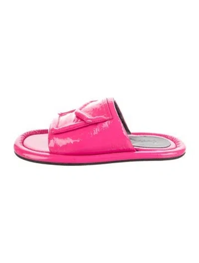 Pre-owned Tibi Patent Leather Slides In Pink