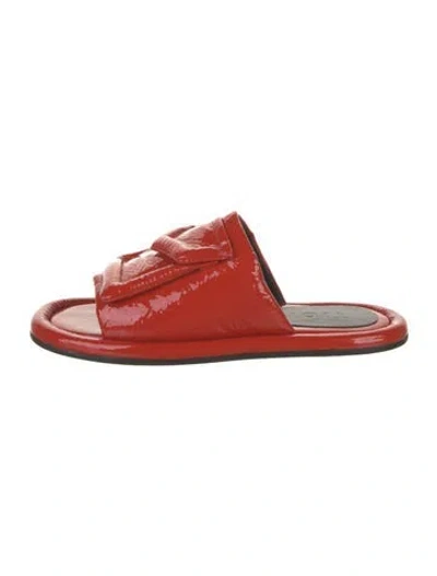 Pre-owned Tibi Patent Leather Slides In Red